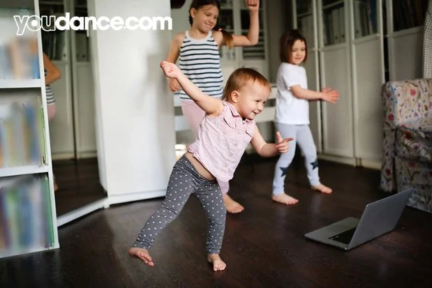 Kids dancing in living room